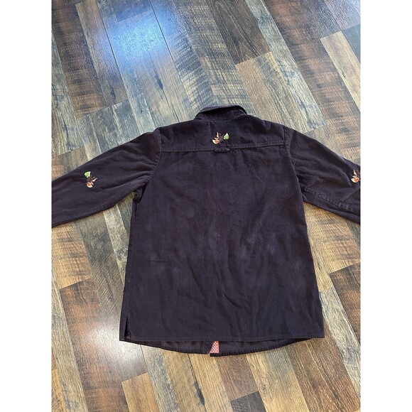 Quacker Factory Corduroy Embroidered Fall Leaves Button Up Top Women Size Medium - Picture 6 of 8